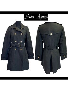SANDRA Angelozzi NWOT Black trenchcoat size 30/XS